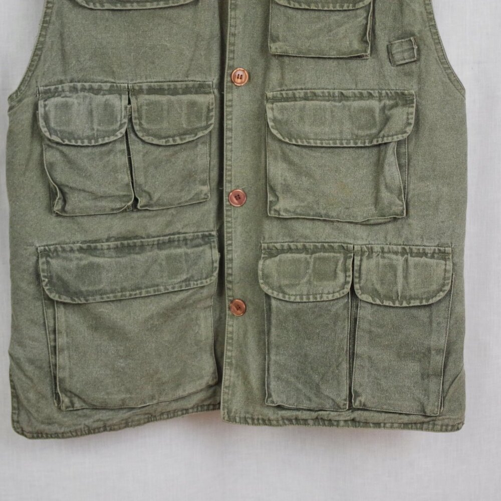 Vintage Gander Mountain Canvas Outdoor Shooting-Fishing-Hunting Vest Medium - Picture 8 of 9